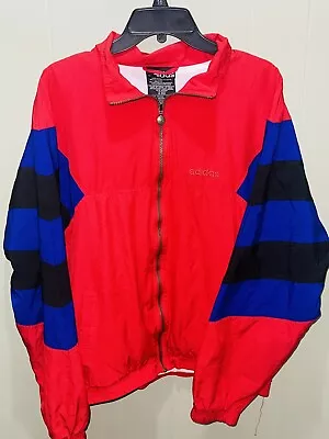 Vintage Adidas Windbreaker Track Jacket Full Zip Tri Color Block Men’s Sz Med • $25