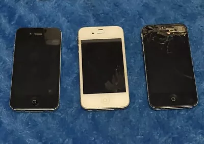 Apple IPhone 4 - Lot Of 3 - 2 Black - 1 White - A1332 (GSM) • $20