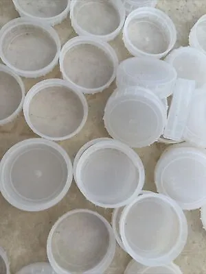 50 Transparent Plastic Milk Bottle Tops/Lids-Arts/Crafts/Project/Counter/Numbers • £1