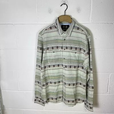 Musto Shirt Mens Large Green Aztec Pattern Long Sleeve Hunting Outdoor Retro • £28.95