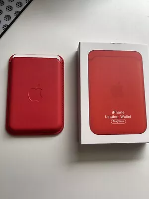 Apple Leather Wallet W/ Magsafe Accessory  Iphone 15 14 13 12 1st Gen -coral Red • £18