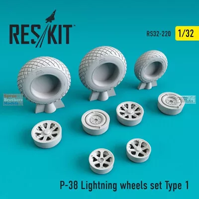 RESRS320220 1:32 ResKit P-38 Lightning Type 1 Wheels Set • $22.59