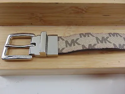 MICHAEL KORS Twist Reversible MK Logo & TAN ADJUSTABLE Belt 39 INCHES LONG • $12.50