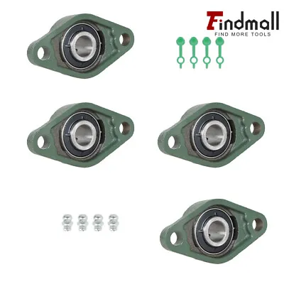 Findmall 4 PCS UCFL204-12 Solid Pillow Block Flange Bearing 3/4  Bore 2 Bolt • $24