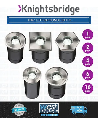 £29.09 • Buy Knightsbridge Gu10 Ip67 Led Recessed Ground/deck Light Stainless Steel Walkover
