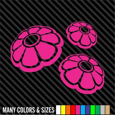 $19.99 • Buy Set Of 3 VW Bug Beetle Daisy Flowers Volkswagon Car Truck Choose Size And Color