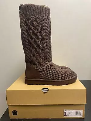 [1146010-BCDR] UGG Women's Classic Cardi Cabled Knit Burnt Cedar Boots *NEW* • $109.99