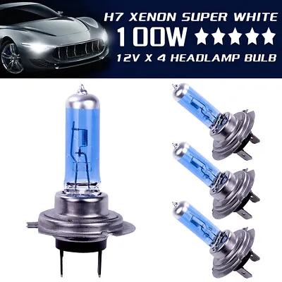 4Pcs H7 Headlight 100W Xenon Bulbs Super White Lamp Light Effect HID Bulb • £6.59