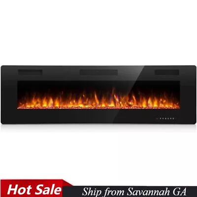 Electric Fireplace 50'' Recessed & Wall Mounted Heater Thin Remote GA31405 • $184.99