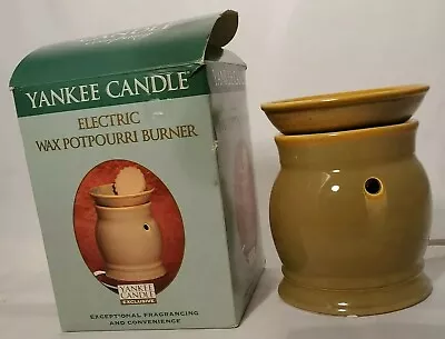£25.73 • Buy Retired 2003 Yankee Candle Wax  Electric Potpourri Burner-Sage Mustard Color EUC