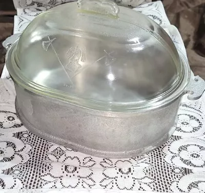 Vintage Guardian Service Ware Aluminum Dutch Oven Roaster With Glass Lid # GR 91 • $55