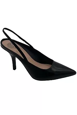 Vince Camuto Leather Slingback Pumps Riveq Black • $47.99