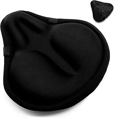 Bike Seat Cushion Wide Gel Exercise Bicycle Seat Cover For Women Men Comfort F • $29.99