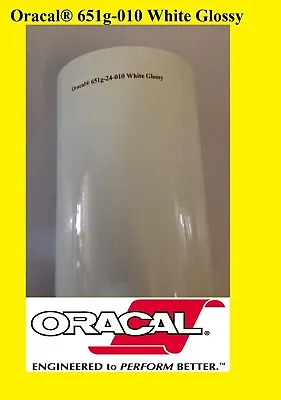 1 Roll 24  X 10yd ( 30 Feet) WHITE GLOSSY Oracal 651 Vinyl Adhesive Sign 010G • $38