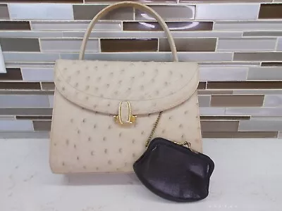 Vintage Rendl Original For I. Magnin Light Taupe Ostrich Handbag Purse Pre Owned • $74.99