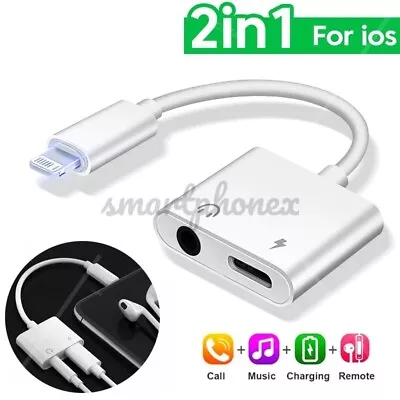 IPhone Jack To 3.5mm Splitter 2in1 Adapter To AUX Headphone And Charger • $9.95