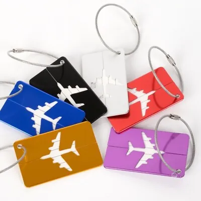 6pcs Luggage Tags Suitcase ID Card Name Metal Label Address 7.5*4.4CM Travel • £5.99