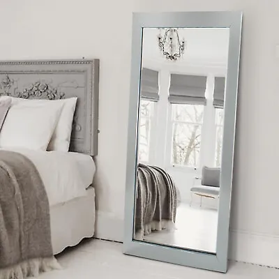Silver Long Wall Mounted Bathroom Bedroom Hallway Living Room Mirror Full Length • £34.99