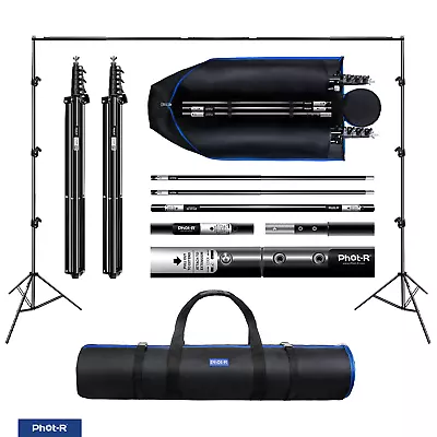 Phot-R 3 X 3m Photo Studio Background Backdrop Support System Set Stand Crossbar • £52.99