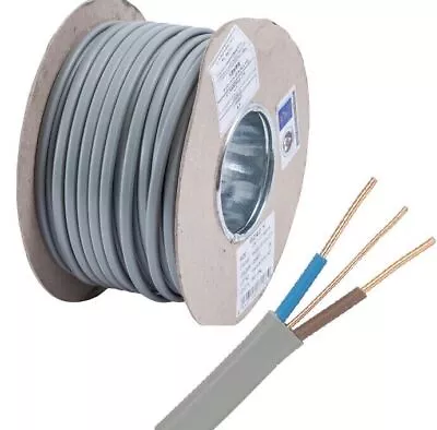 TWIN AND EARTH CABLE LIGHTING SOCKET WIRE WIRING T&E GREY 1.0mm 1.5mm 2.5mm 6mm • £25