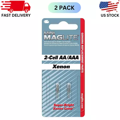 Maglite Replacement Lamps For 2 Cell AA Mini Flashlight LED Super Bright 2 Pack • $13.49