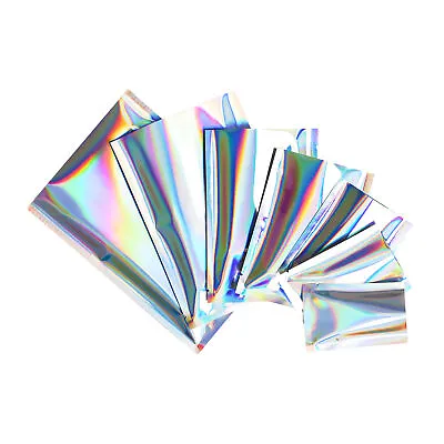 Pack Of 100 Holographic Foil Packets Cosmetic Sample Bags Rainbow Heat Seal Bags • $7.99