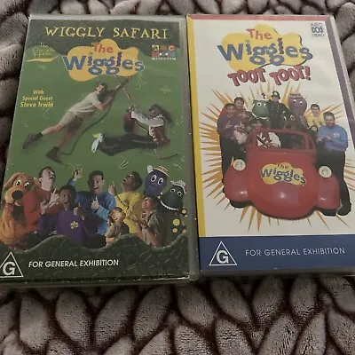 The Wiggles Toot Toot! + The Wiggles Wiggly Safari -  Vhs Video's • $19.99