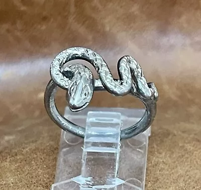 Beautiful Vintage 925 Sterling Silver Snake Wrap Ring Size 4.75 • $18