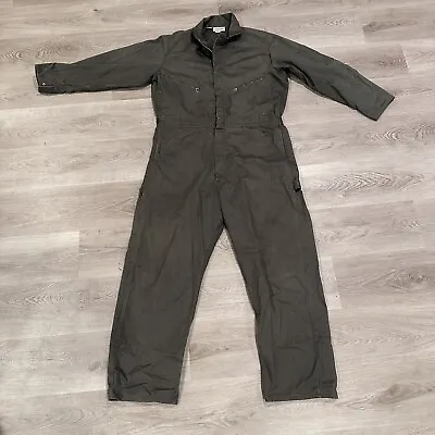 Vintage Dickies Coveralls Mens 44 Medium Green Long Sleeve Mechanic Workwear • $26.99