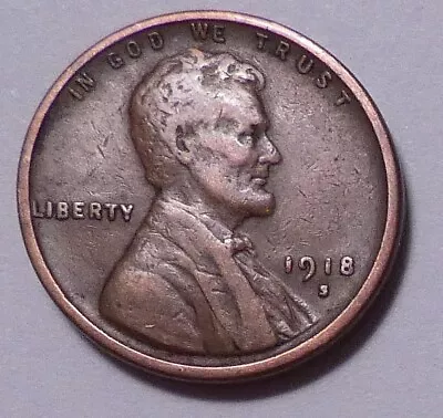 1918 S Lincoln Wheat Cent Penny -  Not Stock Photos - Better - FREE SHIPPING • $2.39