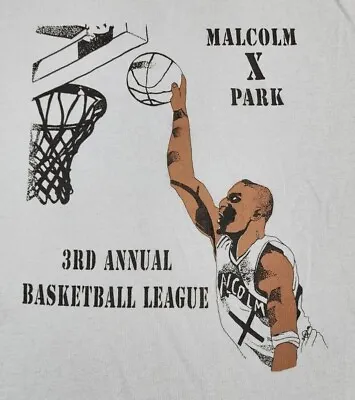 VINTAGE Malcolm X Park Shirt Mens Extra Large Roxbury MA Basketball Adult A11 • $31.59