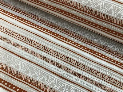 Maya Stripes Tribal Indian Pattern Mexican Aztec Ethnic Boho Fabric 140cm Wide • £9.99