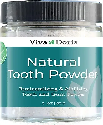 Viva Doria Natural Tooth Powder Remineralizing Tooth Powder 3 Oz Glass Jar • $10.99