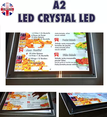 A2 Led Crystal Frame Light Box For Advertising Or Takeaway Menu Display • £145