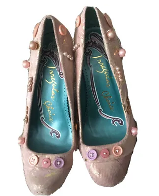 Irregular Choice Sz 39 1/2 Pink Suede ModCloth Pumps Wedding Shoes Blush Rose • $33.12