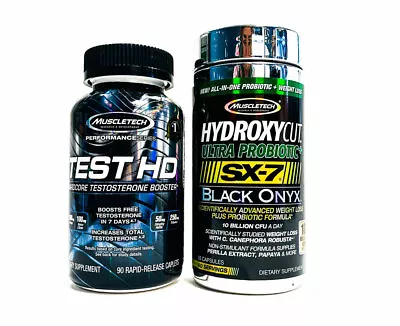 2-PACK COMBO Muscletech TEST HD + Hydroxycut Probiotic SX-7 Black Onyx  • $64.99