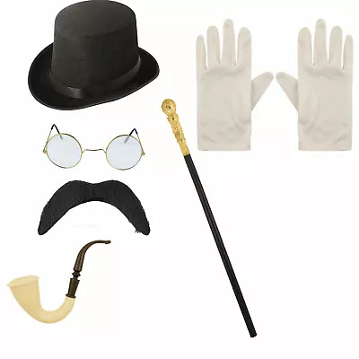 Mens Steampunk Gentlemen Costume Accessory Set Victorian Fancy Dress Party Uk • £13.78