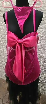 Victoria's Secret Sexy Little Things 36B Pink Baby Doll Lingerie Polka Dot Pink • $24.99