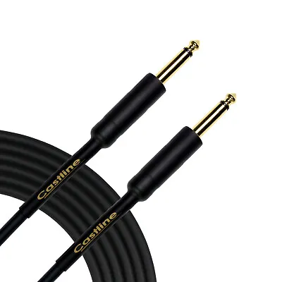 Castline Gold Guitar 1/4  TS Straight Unbalanced Guitar Cable Mogami 2524 • $16.95