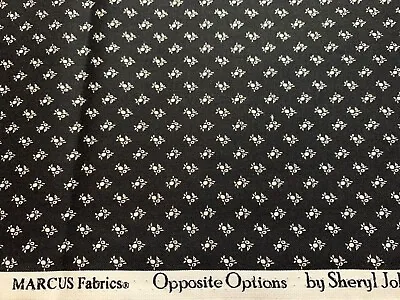 1800s Repro Civil War Mourning BlackWhite Sheryl Johnson Cotton Fabric Marcus FQ • $2.99