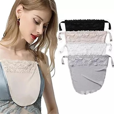 Women Silk Clip-on Mock Bra Insert Wrapped Chest Bust Overlay Modesty Panel • £2.99