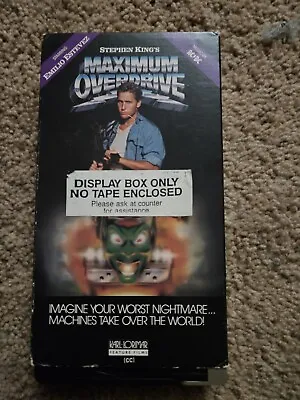 Maximum Overdrive VHS Tape 1986 Sci-fi Horror Emilio Estevez Stephen King • $25