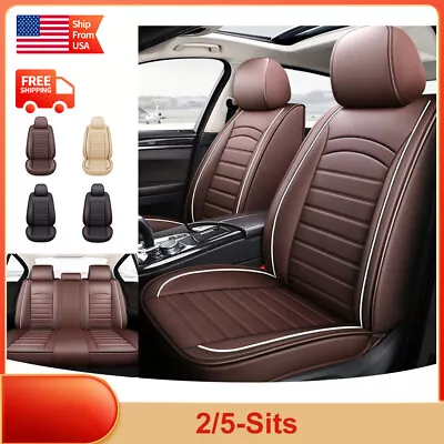 Premium PU Leather Full Set/2 Front Car Seat Covers Auto Cushions For Volkswagen • $92.99