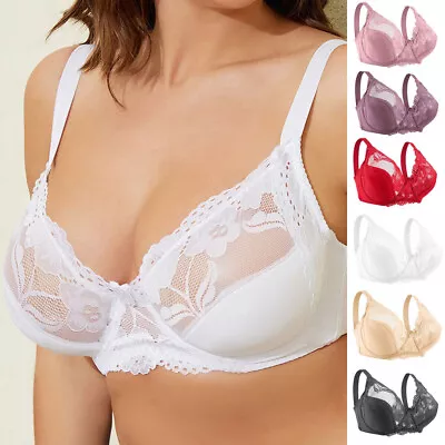 U-shaped Back Plus Size Ladies Bra Lace Lingerie Thin Padded Underwire Brassiere • $10.99