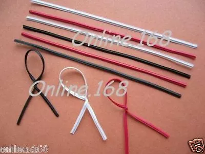 Plastic Coated Wire Twist Ties 3 /4 /5 /6 /8 _1000pcs Black / White /Red/Golden  • £8.99