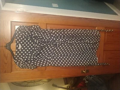 £0.99 • Buy Rocha John Rocha Polka Dot Grey Dress Size 18 Fully Lined