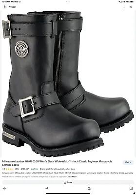 Men's Milwaukee Square Toe Motorcycle Harness Boots MBM9040  Size 12 New! • $113.27