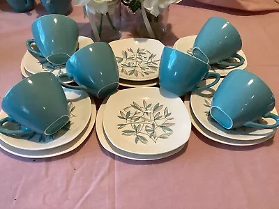 1950s Midwinter Stylecraft Quite Contrary 6 Cups Saucers & Side Plt Jessie Tait • £25