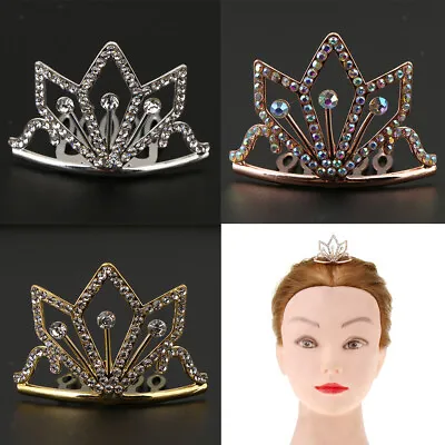 £4.87 • Buy Sparkling Rhinestone Mini Crown Side Tiara Princess Costume Wedding Jewelry