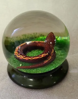 3 3/8in Paul Ysart Whimsical Serpant Snake Ground Art Glass Paperweight Footed • £772.10